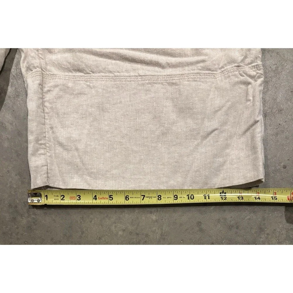 Banana Republic Linen Blend Wide Leg Cropped Pants Beige Women’s XL Casual